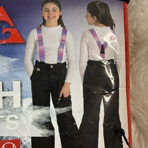 Youth Gerry Snow pants Size 10/12 New!  Black With Pink And Purple Straps